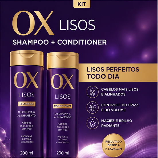 OX LISOS KIT - SHAMPOO AND CONDITIONER 200ML