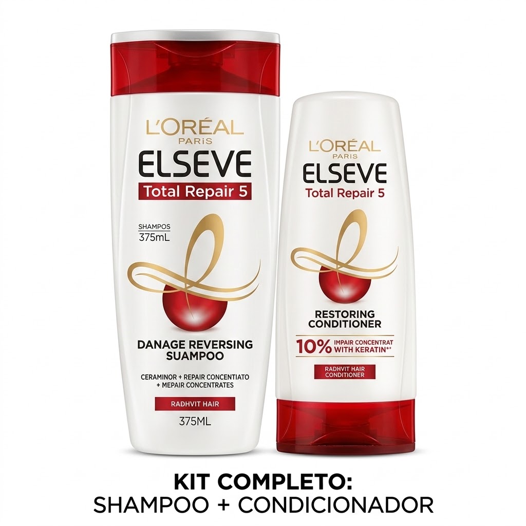 ELSEVE SHAMPOO KIT 375ML + CONDITIONER 170ML TOTAL REPAIR 5