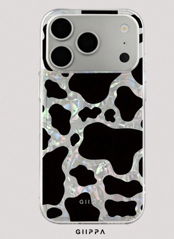 CAPA DE TELEFONE COM TEXTURA DE CONCHA NA PARTE INFERIOR & DESIGN DE PADRÃO ASSIMÉTRICO